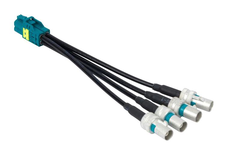 AMPHENOL RF 095-820-243-006 RF / Coaxial Cable Assembly, Mini FAKRA Type A Jack to 4 x FAKRA Plug, TFC 302 LL, 50 ohm, 6 "