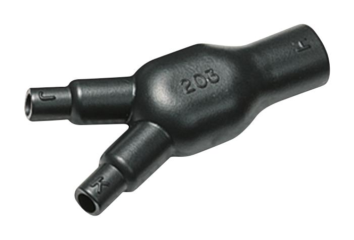HELLERMANNTYTON 402-03037 Heat Shrink Boot, 2-Way Outlet, VG-Style, Y Transition, 1.06 ", 27 mm, Black, 3.15 ", 80 mm