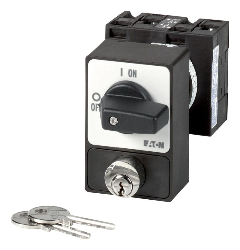 EATON MOELLER T3-2-1/E/SVA(A) Rotary Switch, On-Off, 2 Position, 3 Pole, 90 &deg;, 32 A, 690 V, T3 Series