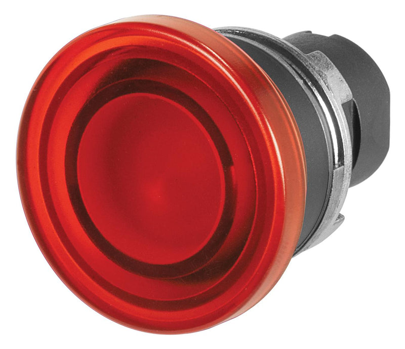 EAO 46-2631.1GE0.000 Switch Actuator, Momentary, Mushroom, Red, EAO 46 Series 22.3mm Illuminated Emergency Stop Switches