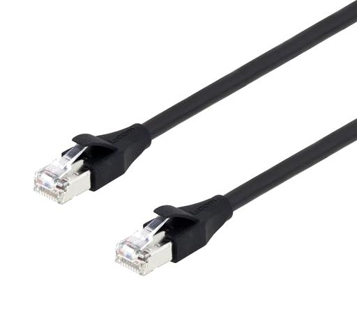 L-COM TRD855HFB-3M Ethernet Cable, Cat5e, RJ45 Plug to RJ45 Plug, UTP (Unshielded Twisted Pair), Black, 3 m, 9.8 ft