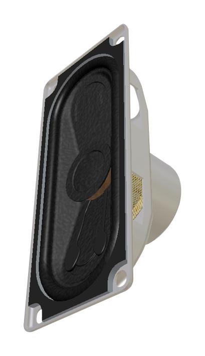 PUI AUDIO AS07004PO-R Speaker, 100 Hz to 20 kHz, 4 ohm, 5 W, 86 dBA, Oval with Rectangular Frame, Panel Mount