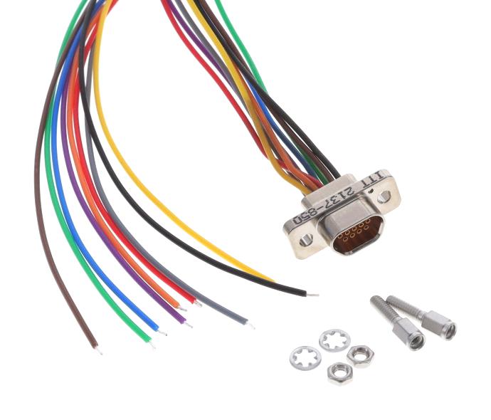 ITT CANNON MDM-9PH003B-A174. CBL ASSY, 9P MICRO D PLUG-FREE END, 18"