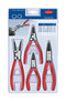 KNIPEX 00 20 03 V02 Plier Set, Circlip, Straight Tip, Internal & External, 4 Pieces