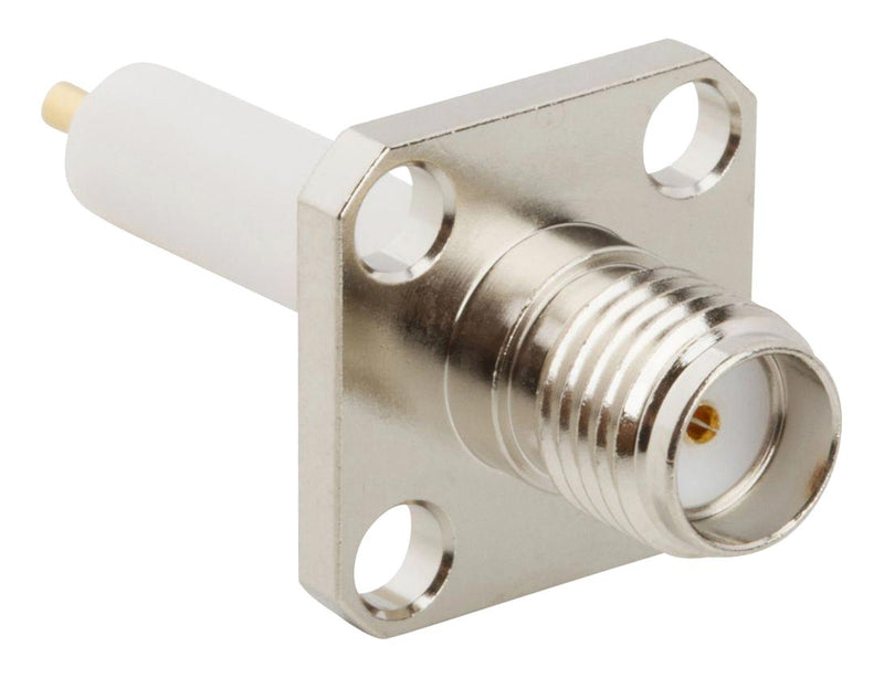 AMPHENOL RF 901-9887-RFX RF / Coaxial Connector, SMA Coaxial, Straight Flanged Jack, Solder, 50 ohm, Beryllium Copper