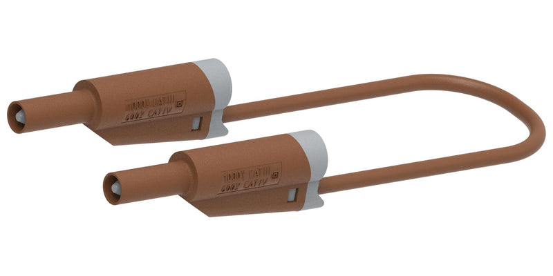 MULTICOMP PRO MP771111 Banana Test Lead, 4mm Banana Plug, Stackable, 4mm Stackable Banana Plug, 2.32 ", 59 mm, Brown