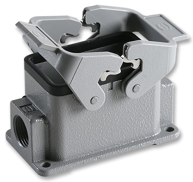 HARTING 19300101230 Heavy Duty Connector, Single Side Entry M20, Base, Panel Mount, Aluminium Body, 1 Lever, 10B