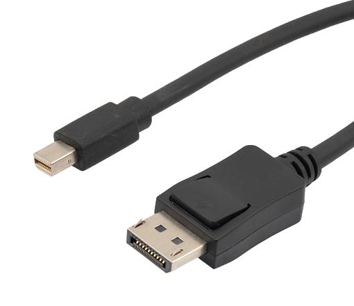 L-COM DPA00007-05M Audio / Video Cable Assembly, DisplayPort Plug, Mini DisplayPort Plug, 1.6 ft, 500 mm, Black