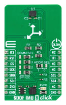 MIKROELEKTRONIKA MIKROE-5763 Add-On Board, 6DOF IMU 8 Click, ISM330DLC, 3-Axis Accelerometer, 3-Axis Gyroscope, I2C, SPI, 3.3V in
