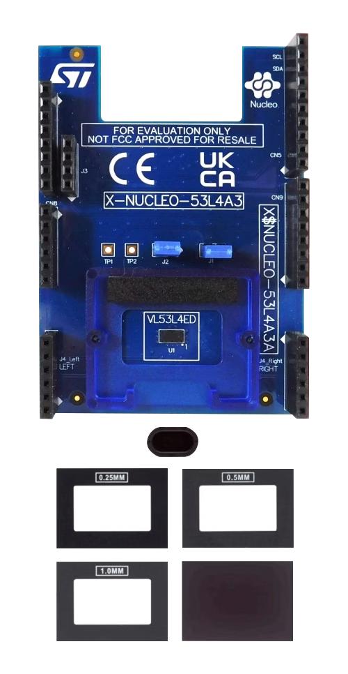 STMICROELECTRONICS X-NUCLEO-53L4A3 Expansion Kit, VL53L4ED, TOF Proximity Sensor, STMicroelectronics STM32 Nucleo Development Boards