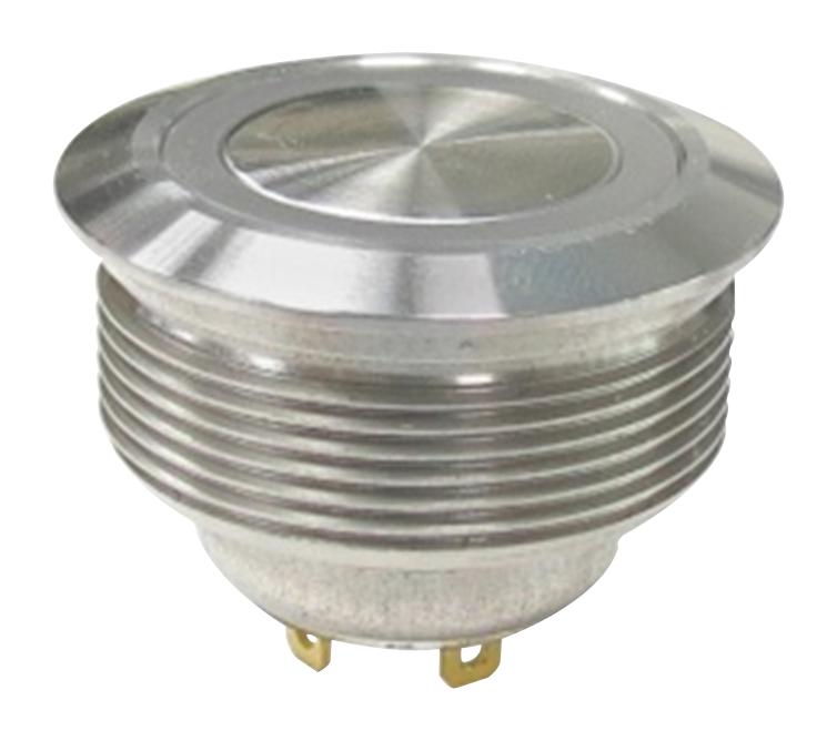 MULTICOMP PRO MPM25-A02FE-3-JR-3V Pushbutton Switch, 3 V LED, MP Pushbutton Switches Round-Flat, 25.2 mm, SPST-NO-DM, Off-(On)