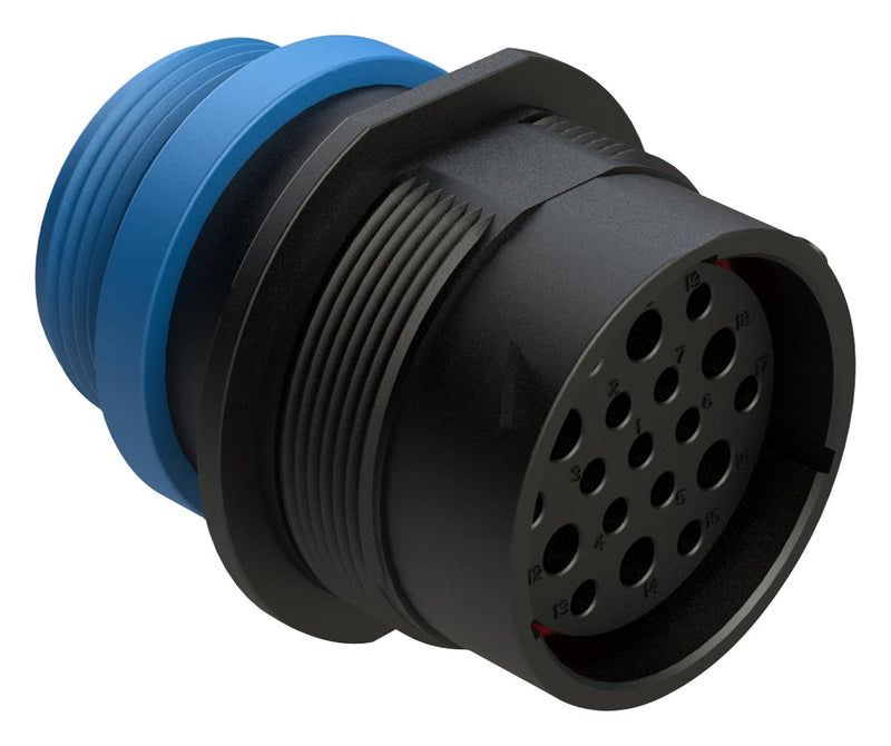 AMPHENOL SINE/TUCHEL AHDP04-24-19SR-STA 19 POSITION RECEPTACLE, SOCKET, SHELL SIZE 24, REDUCED DIAMETER SEAL (BLUE), SMALL THREAD ADAPTER 86AK2777