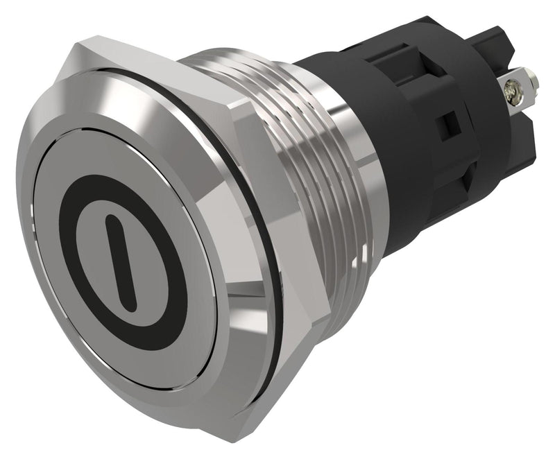 EAO 82-6152.2000.B001 Vandal Resistant Switch, On/Off, 82 Series, 22 mm, SPDT, Maintained, Round Flat Flush, Natural