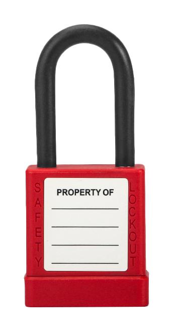 MULTICOMP PRO MP014036 Safety Padlock, Rubber Coated Aluminium, 6.4mm Dia Shackle, -30 &deg;C to 120 &deg;C
