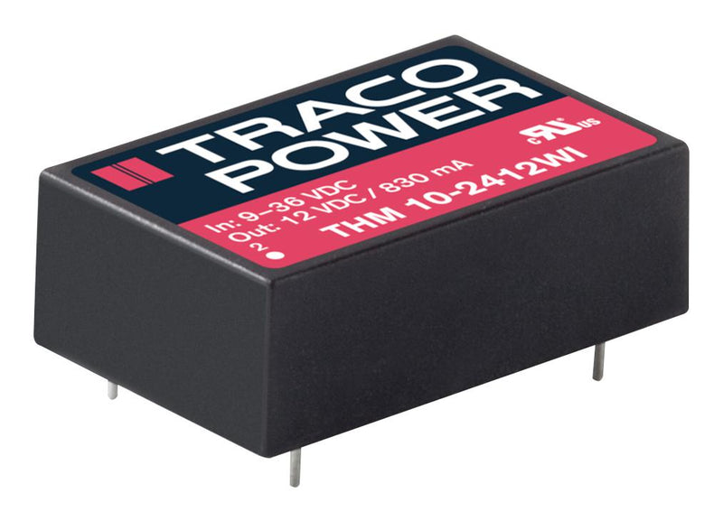 TRACO POWER THM 10-2412WI Isolated Through Hole DC/DC Converter, Medical, DIP, 4:1, 10 W, 1 Output, 12 V