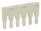 WAGO 859-406 Jumper (Busbar), 18 A, Light Grey, Jumper, Relay and Optocoupler Modules, 6 Ways