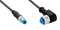 SICK YG2A13-020UA1M8U13 Sensor Cable, A Coded, Black, 90&deg; M12 Receptacle, M8 Plug, 3 Positions, 2 m, 6.6 ft