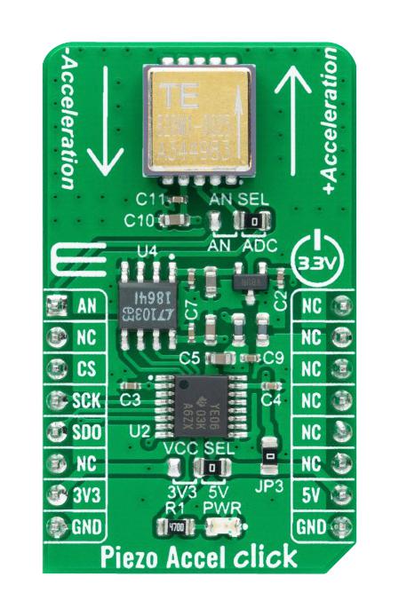 Mikroelektronika MIKROE-4559 MIKROE-4559 Add-On Board Piezo Accel Click&nbsp;MikroBUS Compatible Development Boards New