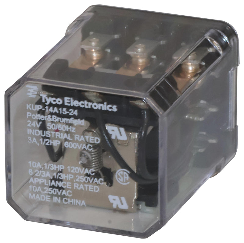 POTTER&BRUMFIELD - TE CONNECTIVITY KUP-14A15-24 Power Relay, 3PDT, 24 VAC, 10 A, KUP, Socket, Non Latching