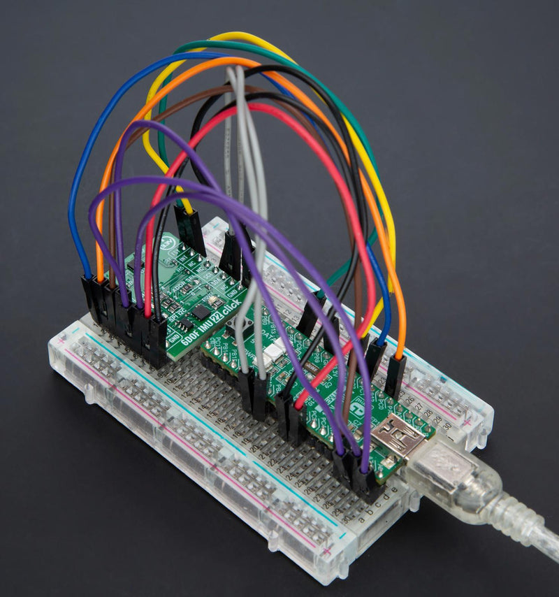 MIKROELEKTRONIKA MIKROE-6024 Add-On Board, 6DOF IMU 22 Click, ICM-42670-P, 6-Axis MEMS Motion Tracking IMU, I2C, SPI, 3.3V