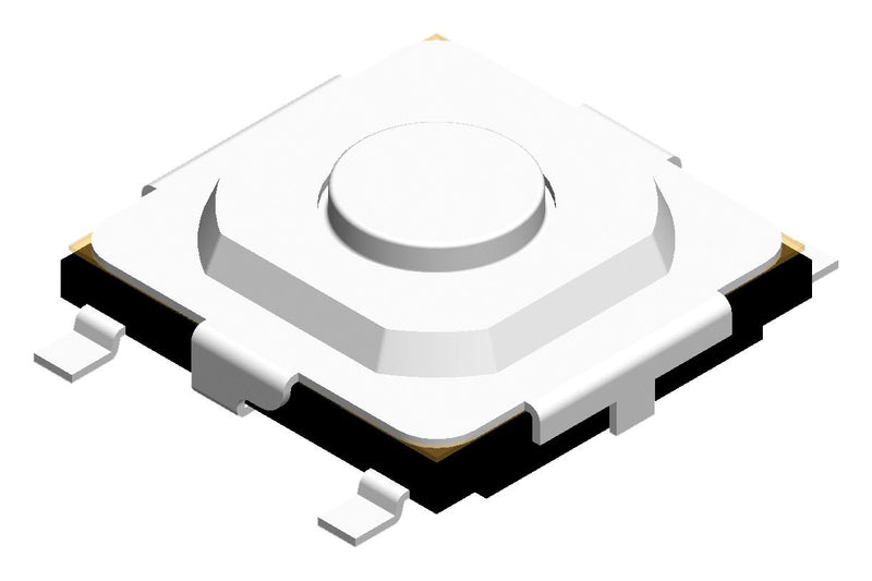 MULTICOMP PRO MPTME-533-Q-T/R Tactile Switch, SPST-NO, Top Actuated, Surface Mount, Round Button, 160 gf, 50mA at 12VDC