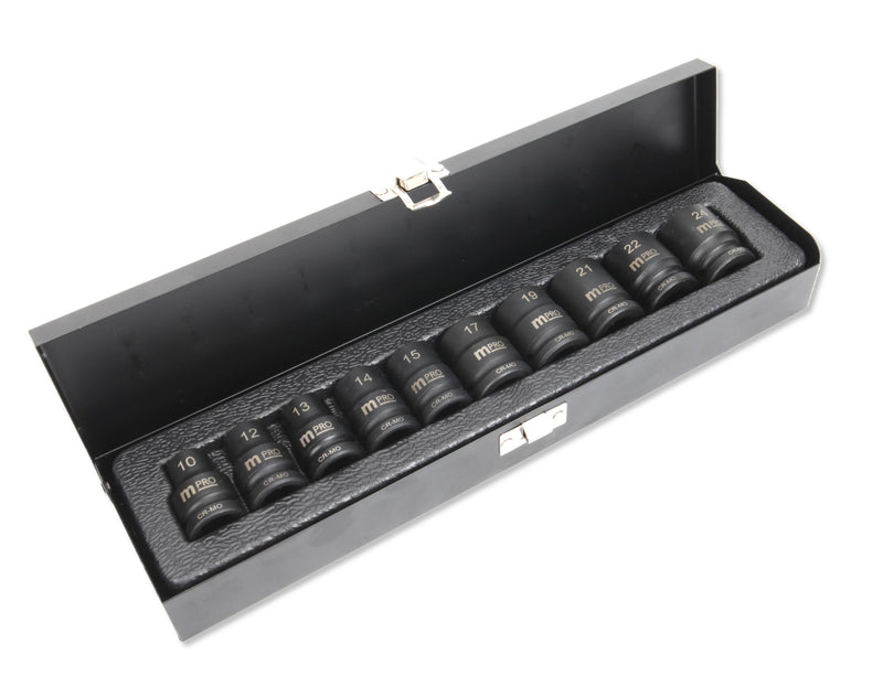MULTICOMP PRO MP12-SS23160D Impact Socket Set, 10 Pieces of 10/12/13/14/15/17/19/21/22/24mm Impact Socket Drives 1/2"