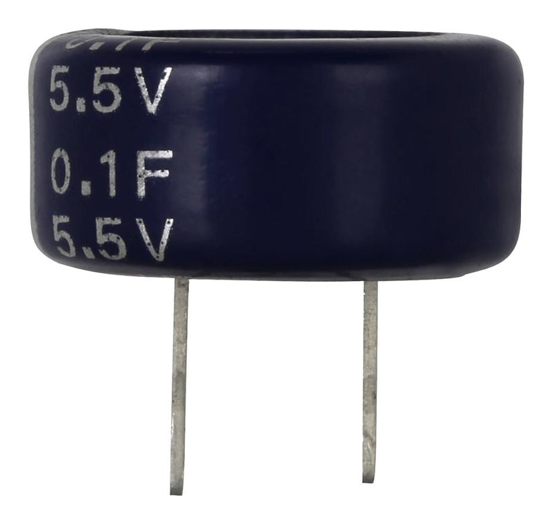 Eaton Bussmann KR-5R5C104-R KR-5R5C104-R Supercapacitor 0.1 F 5.5 V PC Pin -20% +80% 5 mm 1000 Hours @ 70&deg;C New
