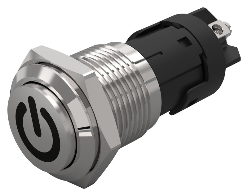 EAO 82-4162.1000.B002 Vandal Resistant Switch, Standby, 82 Series, 16 mm, SPDT, Momentary, Round Raised Flat Flush