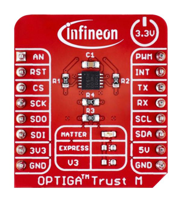 INFINEON TRUSTMMTRSHIELDTOBO1 MTR Shield, OPTIGA Trust M, SLS 32AIA010MM, ARM Cortex-M0+, ARM Cortex-M4, 32bit