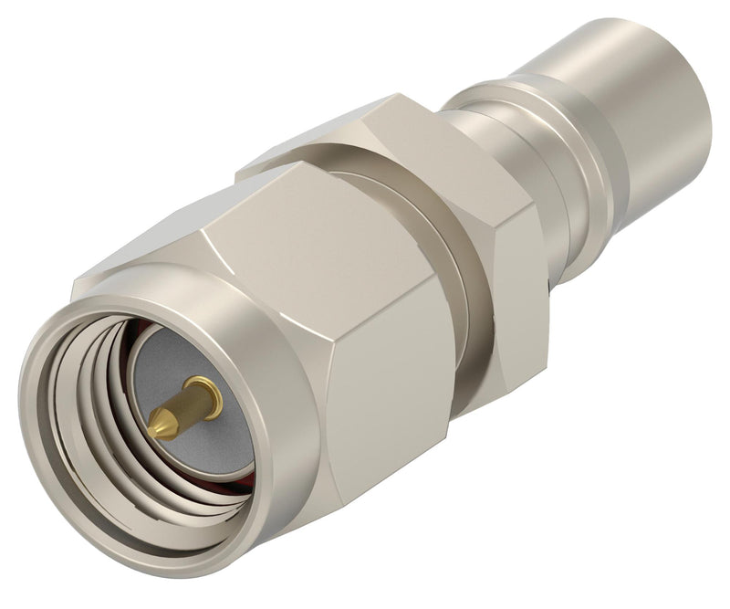 TE CONNECTIVITY 2476209-1 RF / Coaxial Adapter, 18GHz, SMA, Plug, QMA, Jack, Straight Adapter, 50 ohm