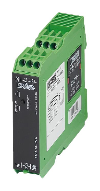 PHOENIX CONTACT 2866093 Monitoring Relay, Temperature, PTC, EMD Series, 250 Vac Switching, DPDT, 24 to 230 Vac, 24 Vdc 2866093, EMD-SL-PTC