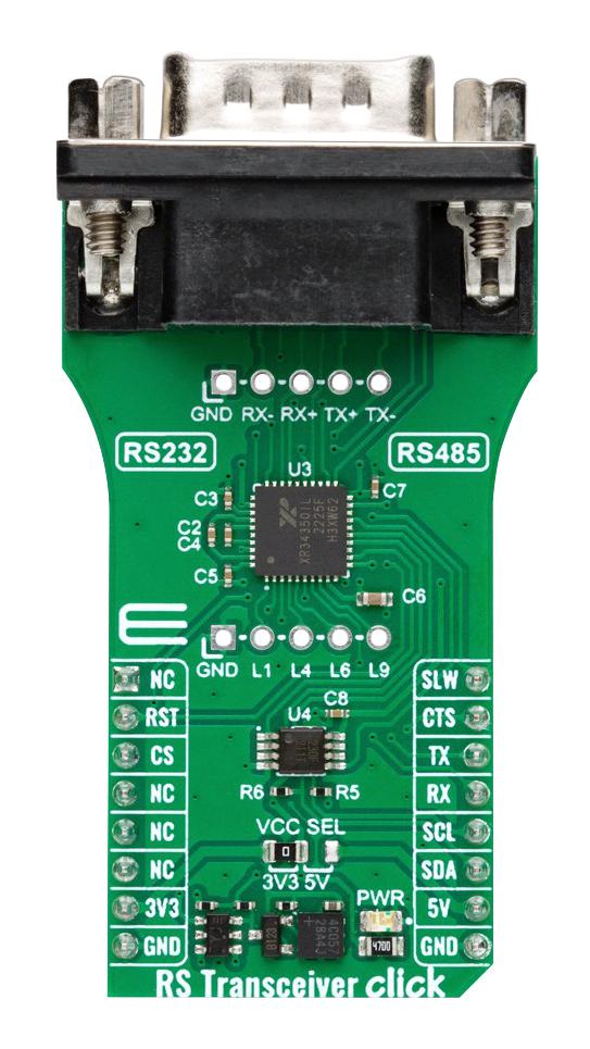 MIKROELEKTRONIKA MIKROE-5746 Add-On Board, RS Transceiver Click, mikroLab/EasyStart/mikromedia Starter/Fusion Development Kits