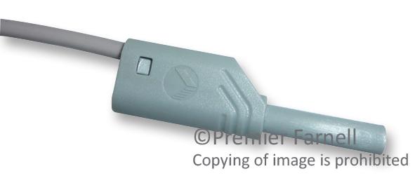 HIRSCHMANN TEST AND MEASUREMENT 934063706 Test Lead, 4mm Banana Plug to 4mm Banana Plug, Grey, 60 V, 32 A, 1 m