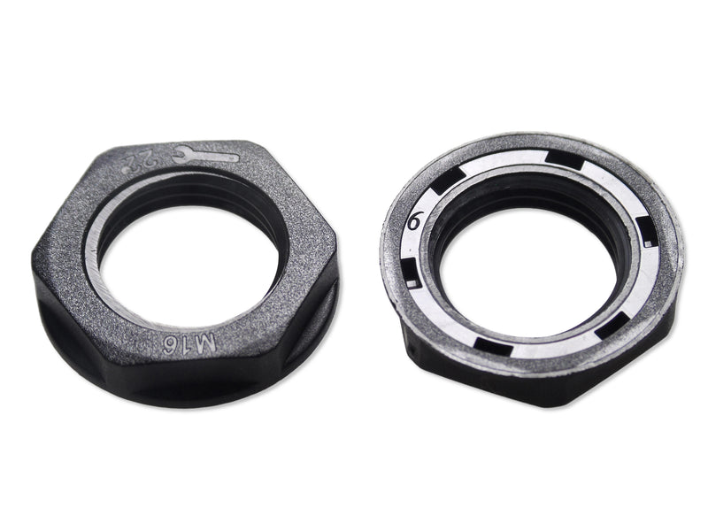 MULTICOMP PRO MP015356 Locknut, Pack of 10, M16 x 1.5, Nylon (Polyamide), 5 mm
