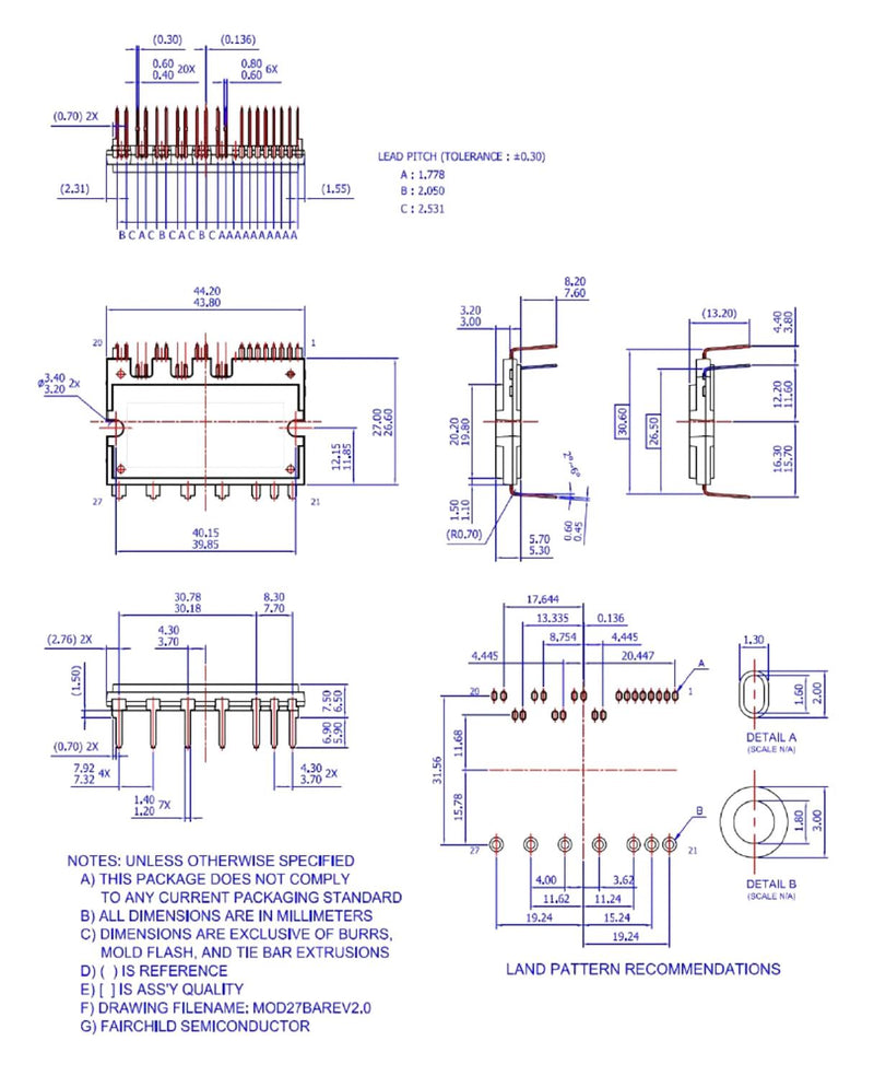 ONSEMI FNB33060T Intelligent Power Module (IPM), IGBT, 600 V, 30 A, 2.5 kV, SPM27-RA, SPM3