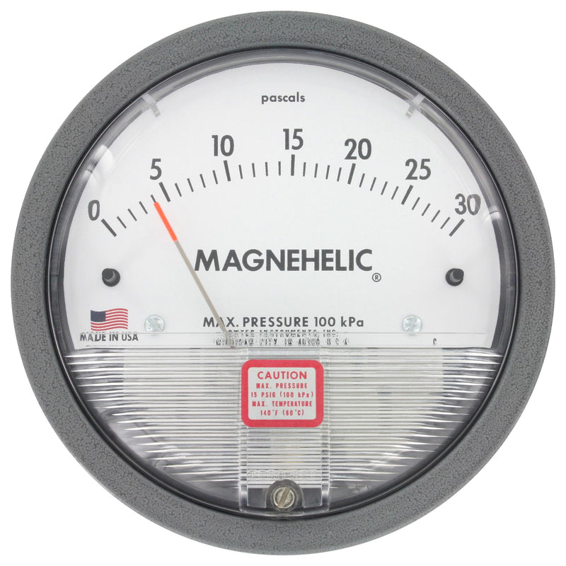 DWYER 3000MR-60PA Pressure Gauge, 60 Pa, &plusmn;2% Accuracy, 1/8" FNPT, -6.67 &deg;C to 48.9 &deg;C