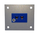 LABFACILITY JM-K-FF + FMP-1 Thermocouple Connector, 45 x 40mm Panel, Miniature, K, Socket, 1Way, Blue, JIS, Fascia Mount