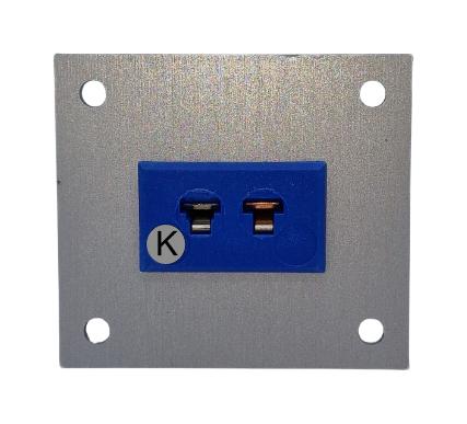 LABFACILITY JM-K-FF + FMP-1 Thermocouple Connector, 45 x 40mm Panel, Miniature, K, Socket, 1Way, Blue, JIS, Fascia Mount
