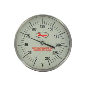 DWYER GBTB525141 Bimetal Thermometer, 20&deg;F to 240&deg;F, GBT Series, 25.4mm Stem