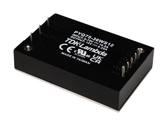 TDK-LAMBDA PYQ75-36WS24 Isolated Through Hole DC/DC Converter, ITE, Industrial & Railway, Quarter Brick, DIP, 8:1, 75 W
