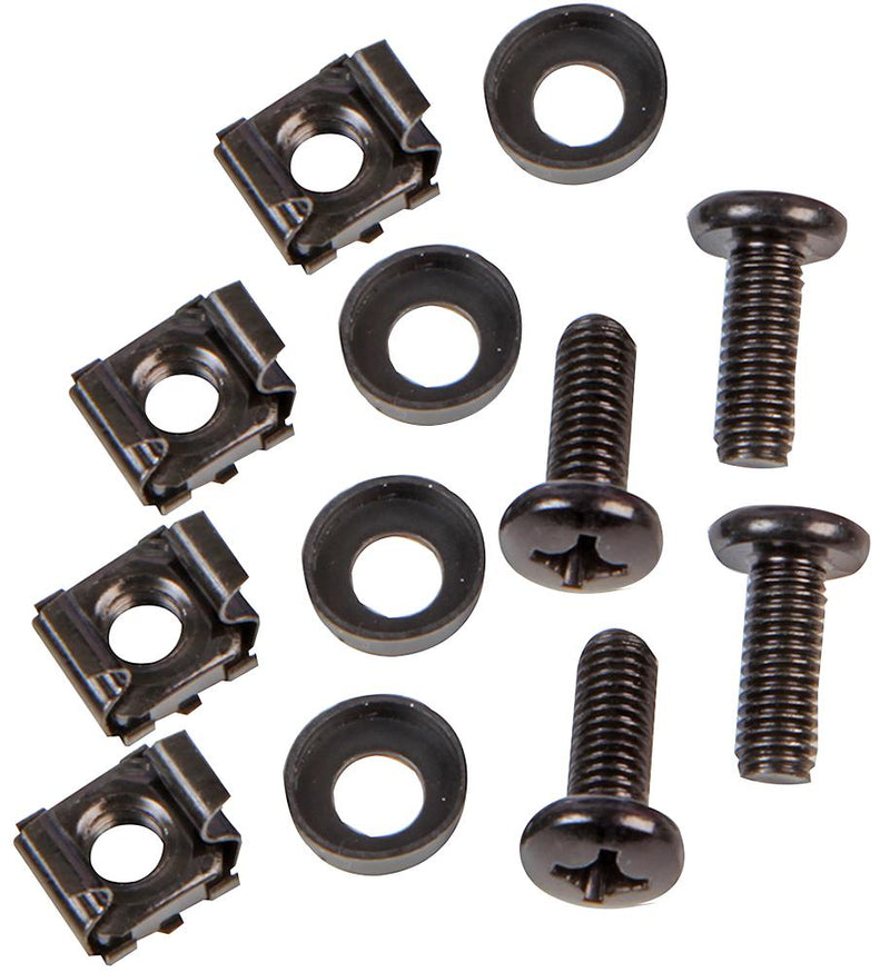 PULSE PLS00620 M6 CAGE NUT+SCREW+WASHER, BLK  4 PK