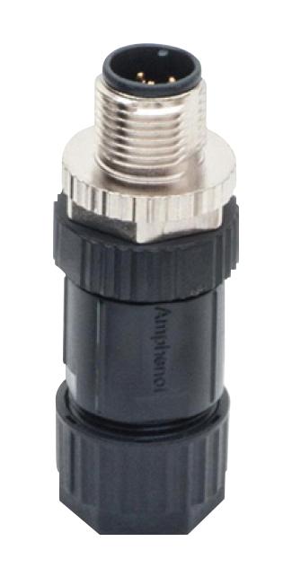 AMPHENOL LTW M12D-04BMMB-SL7001 Sensor Connector, M Series, M12, Male, 4 Positions, Screw Pin, Straight Cable Mount