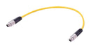 HARTING 33280808002050 Ethernet Cable, M8, SPE Plug to SPE Plug, Yellow, 5 m, 16.4 ft