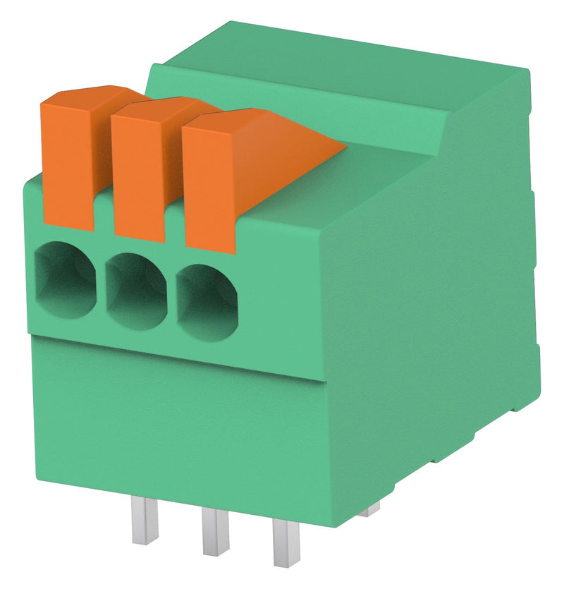 TE CONNECTIVITY 1-2834016-3 Wire-To-Board Terminal Block, 2.54 mm, 3 Ways, 26 AWG, 20 AWG, 0.5 mm&sup2;, Push In