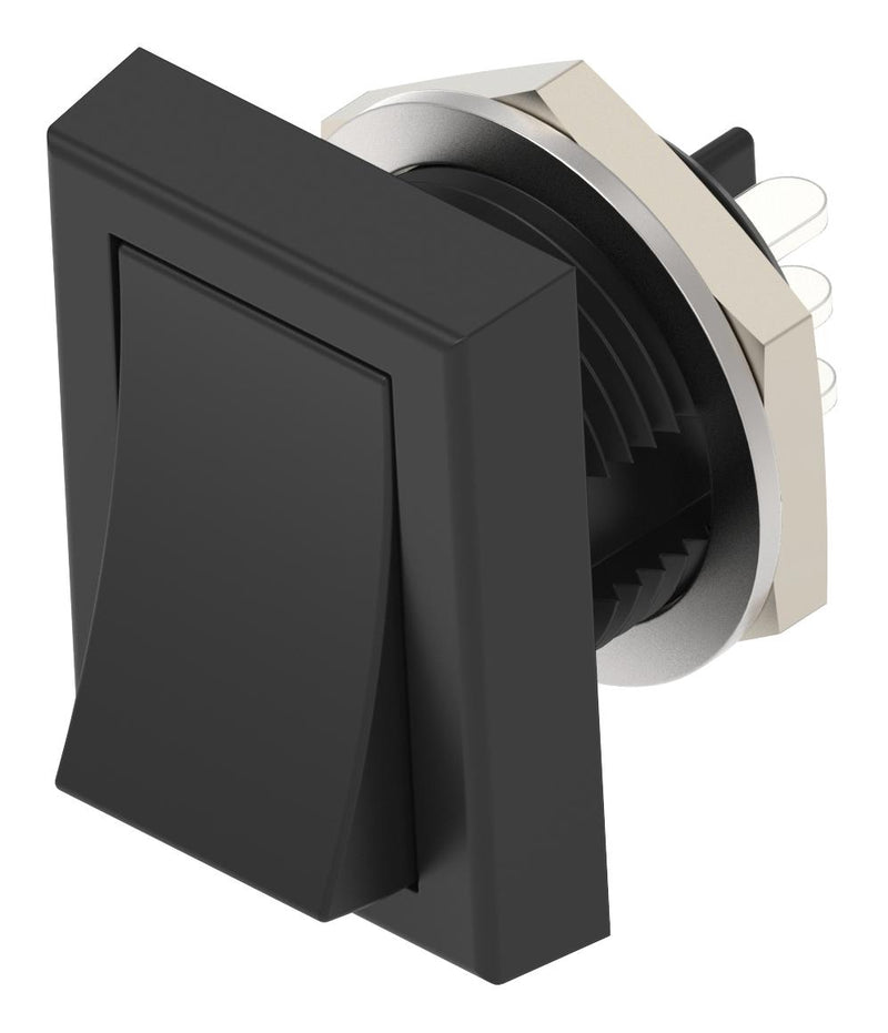 ALCOSWITCH - TE CONNECTIVITY TRD13D10WL04 Rocker Switch, On-None-On, SPDT, Non Illuminated, Panel Mount, Black, TRD
