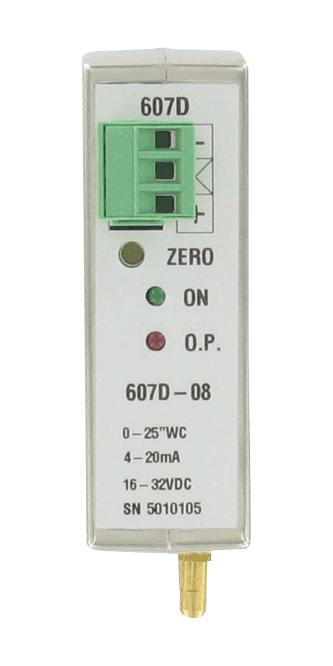 DWYER 607D-01 Pressure Transmitter, 0.1 Inch-H2O