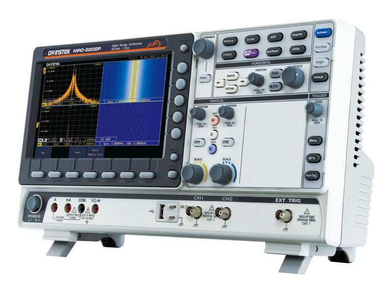 GW INSTEK 01MP222P00GS Digital Oscilloscope, MPO-2000 Series, 2 Channel, 200 MHz, 1 GSPS, 1.75 ns
