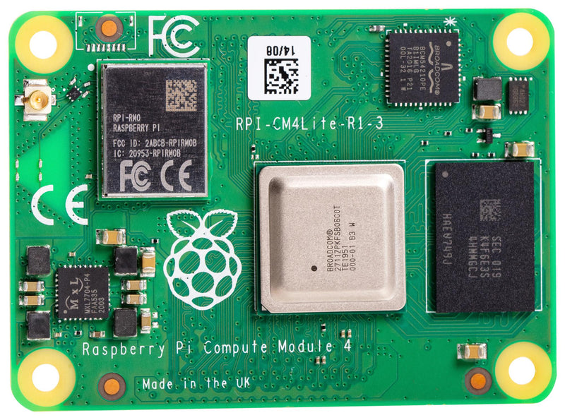 RASPBERRY-PI CM4108000 Raspberry Pi Compute Module 4 Lite, BCM2711, ARM Cortex-A72, 8GB RAM, WiFi
