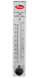 DWYER RMB-50D-SSV Air Flowmeter, SS Valve, 0.6 to 5 l/min, 100 psi, 3 % Accuracy, 1/4" FNPT, RATE-MASTER RMB Series