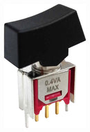 MULTICOMP PRO MP-R3-2B-B-SB5-G-13 Rocker Switch, Subminiature, On-On, SPDT, Non Illuminated, Through Hole, Black